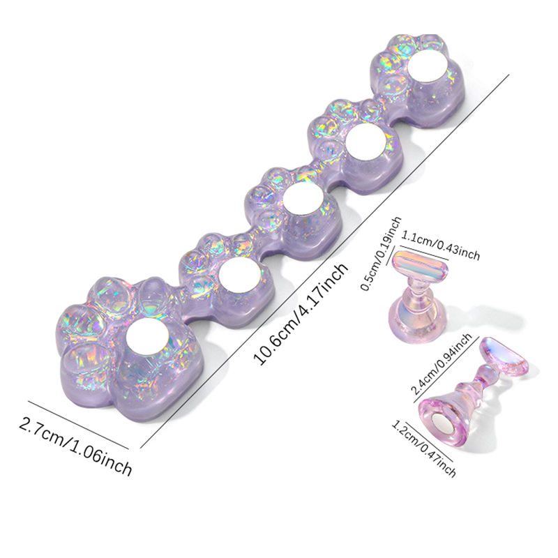 Kattklo nagelställ för press-on naglar aurora resin visar hyllor nageldisplay magnetisk hållare manikyrorganisatör verktyg
