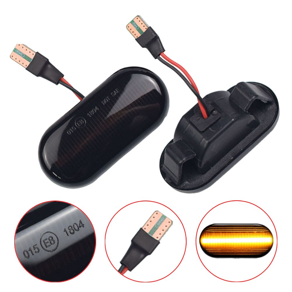 For Nissan Tiida C11 Note E11 Micra K12 NP300 Navara D40 Qashqai J10 LED Dynamic Side Marker Turn Signal Light Repeater Lamp
