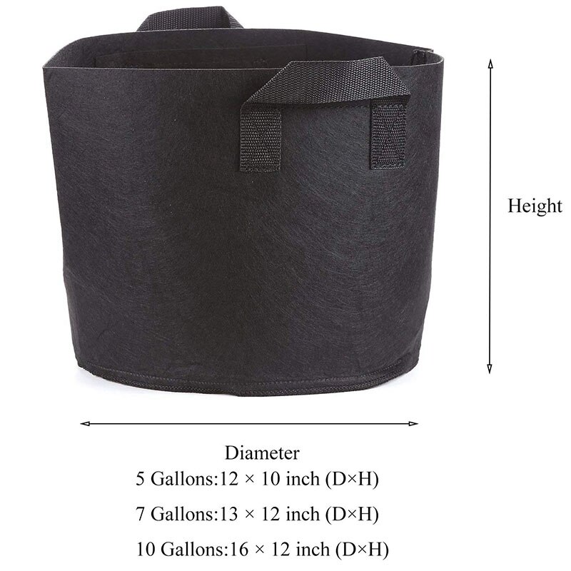 Sacs de culture 5 gallons/7 gallons/10 gallons, paquet de 6 Pots de plantation en tissu durables avec poignées de sangle, parfaits pour les légumes et les Fruits