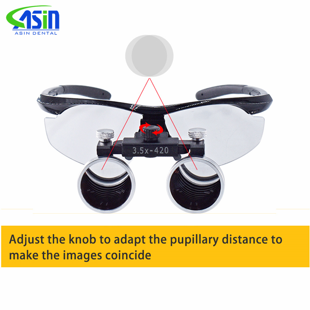 Tandheelkunde Verrekijker Vergrootglas 2.5X 3.5X Ultralichte Optische Loepen 320-420mm Vergrootglas Met Draadloze 5W Koplamp