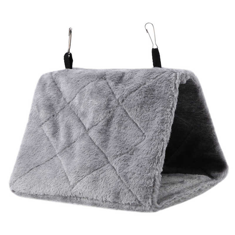 Hamster hangend huis zachte pluche hangmat hangende kooi tent voor vogels papegaai winter warm bed huisdier speelgoed huisdier cavia eekhoorn: Grijs / M
