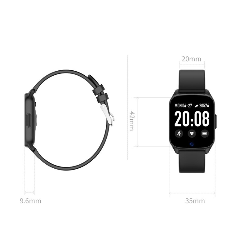 Kw17 slimme horloges voor dames, hartslagmeter voor heren, sporthorloge, berichtherinnering, fitnesstracker voor android en ios