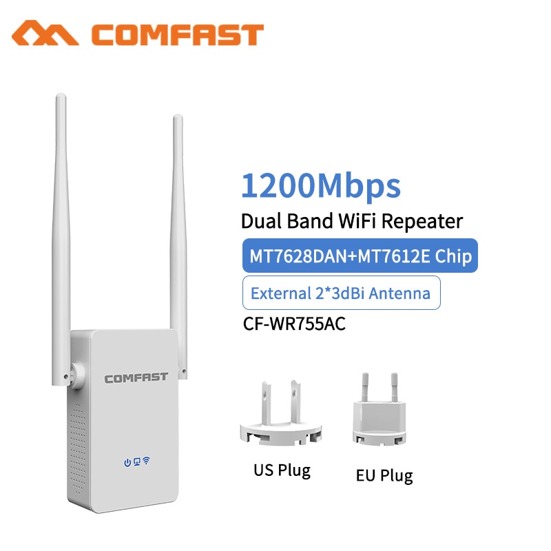 1200 Mbps Wireless WiFi Repeater Signal Verstärker 802.11AC Dual band 5G Home Wifi Booster 2 * 3dbi Antenne Wireless wiFi Extender
