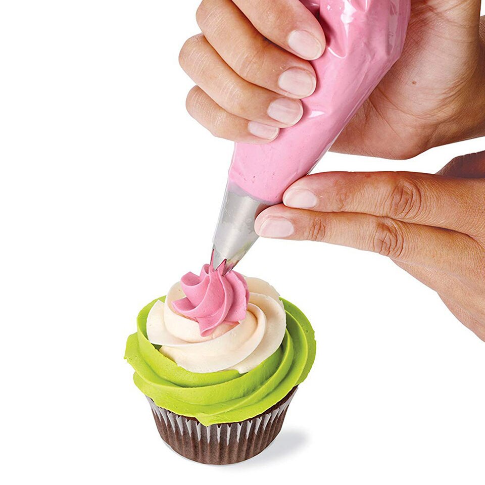32 Piece Cake Decorating Supplies Tips Kits Stainless Steel Baking Icing Tips Nozzle with Pastry Bags