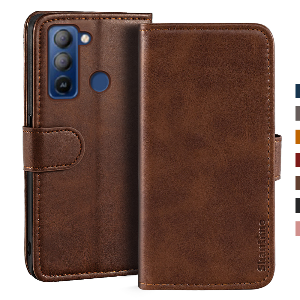 Coque en cuir pour Tecno Pop 5 LTE, étui portefeuille magnétique, Coque de téléphone avec support: For Tecno Pop 5 LTE / Darkbrown