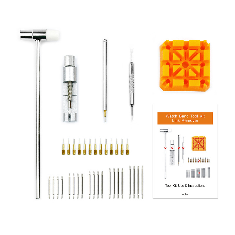 Verktyg för borttagning av klocklänk, reparationssats för klockarmband, verktyg för justering, storleksändring av armband, verktygssats för borttagning av klockstift: Default Title