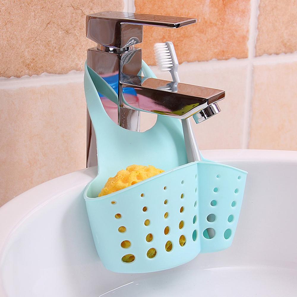Wall-Mounted Multifunctions Kitchen Sink Plastic Water Drainer Hanging Portable Basket Adjustable Container