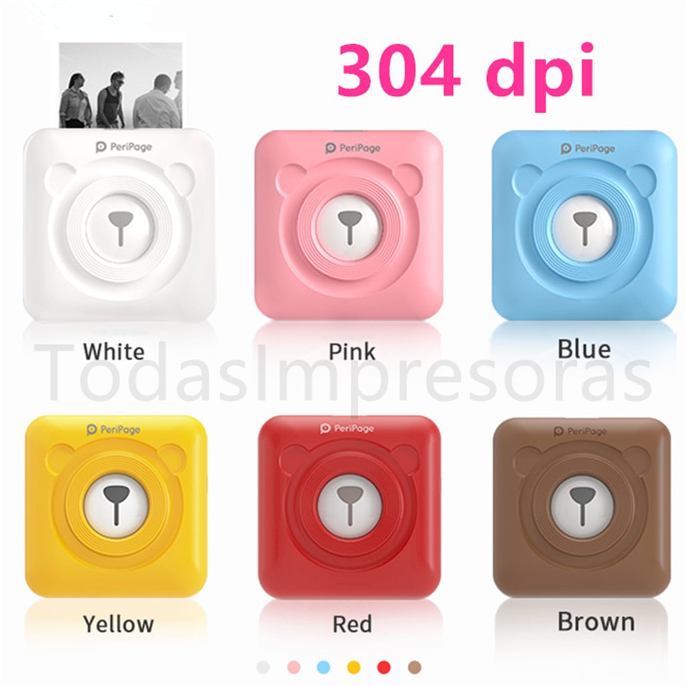 Peripage – Mini-imprimante thermique A6, 304dpi, Bluetooth, couleur marron jaune, téléphone portable, Android IOS,