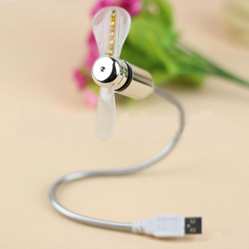 Flexible LED Mini Power USB Fan Gooseneck For CarHome Office PC Notebook #
