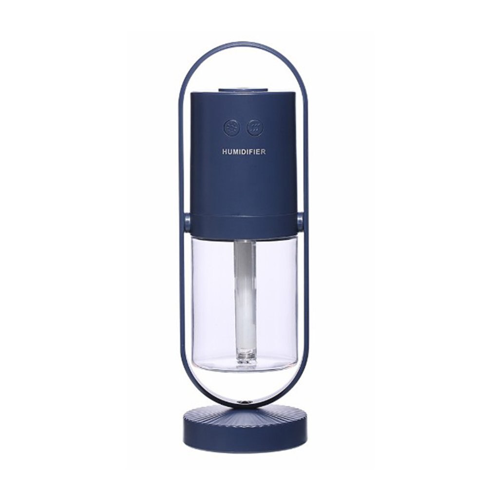 Electric Air Humidifier Ultrasonic Essential Oil Aromatherapy Modes Light Night Mist Maker with LED Night Lamp: dark blue