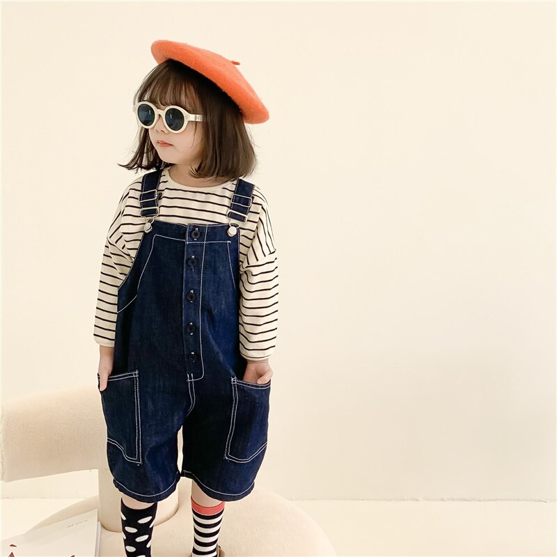 Frühling Sommer freundlicher Mädchen Übergroßen Overall kurze Hose Jungen Dünne verlieren Denim-Hosenträger Schlauch Baby Mädchen