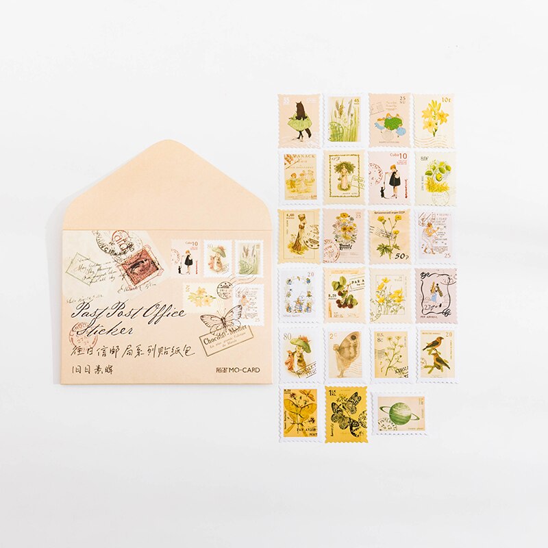 Mr.Paper 8 Coated Paper Sticker Pack Forgotten Post Office Series Decorative Paper Scrapbook Decorative Collage Sticker: B