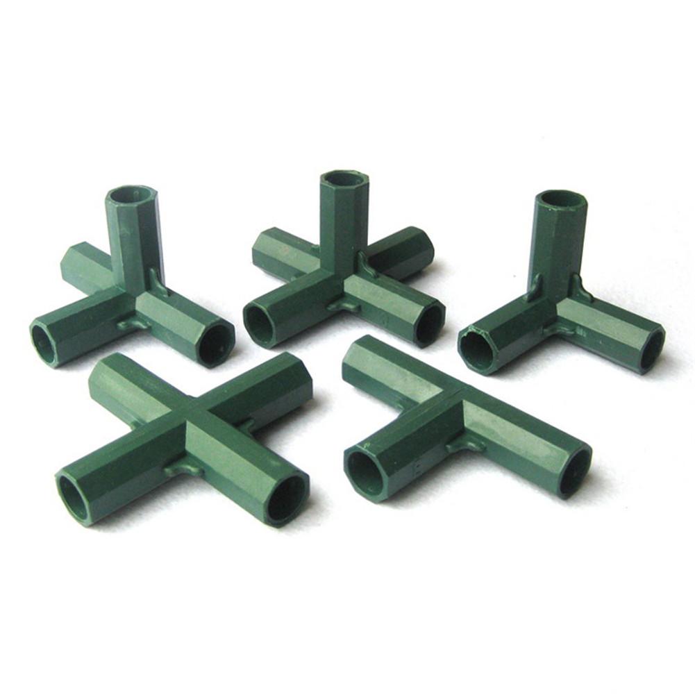 Conector de montaje de marco de invernadero de alta resistencia, 5 tipos, 16MM, ángulo recto, 3, 4, 5 vías, accesorios de invernadero