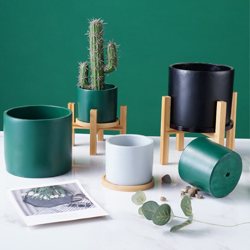 Kleine Duurzaam Hout Planter Pot Trays Bloempot Rek Sterke Vrijstaande Bonsai Holder Home Garden Indoor Display Plant Stand