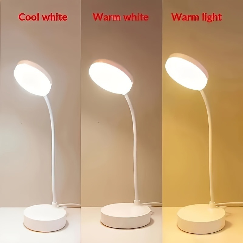 Lampada da scrivania a LED flessibile con dimmer a 3 livelli Alimentata tramite USB Luce calda/bianca per la cura degli occhi, perfetta per la lettura e lo studio dell'home office