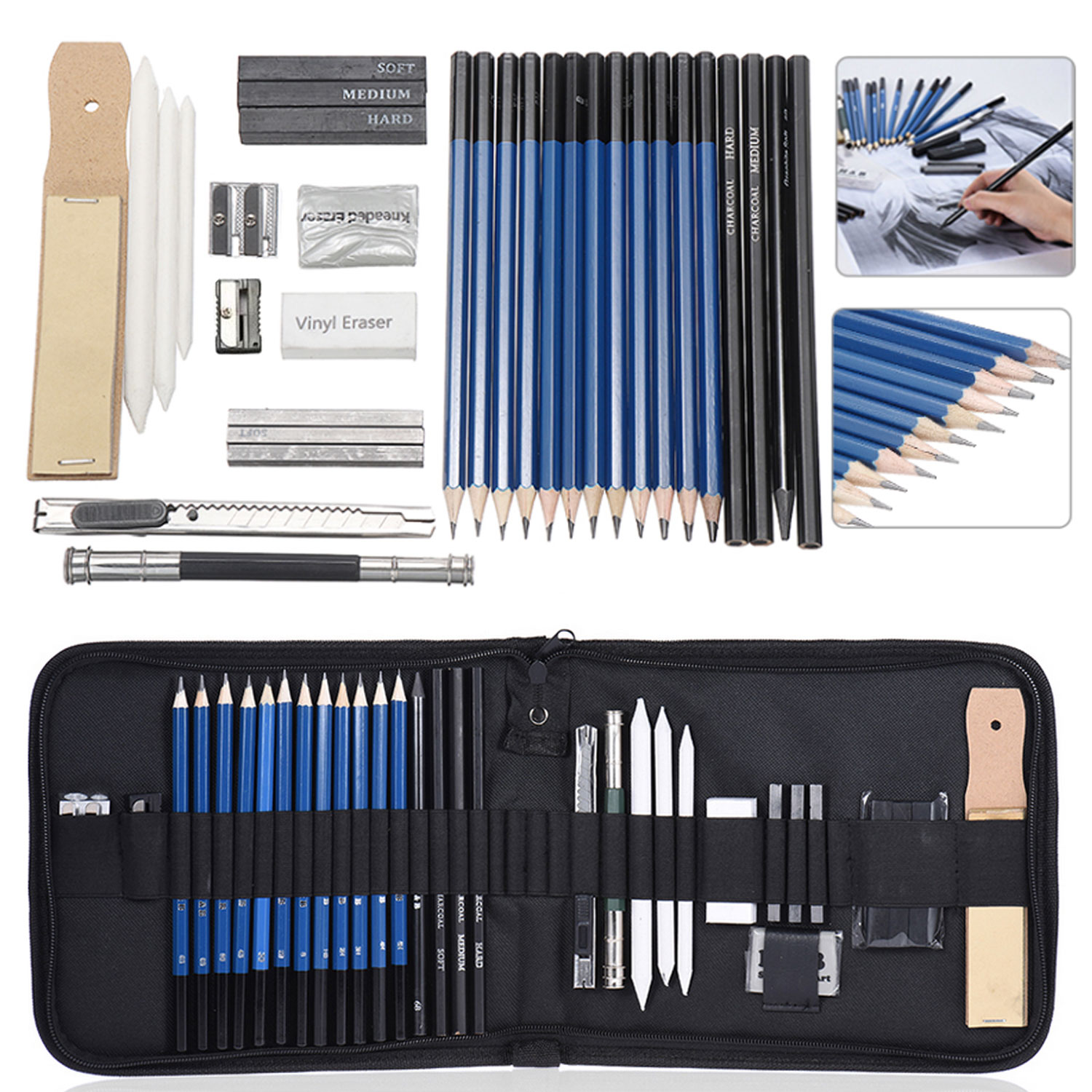 32Pcs Tekenen Schilderen Schets Kit Set Met Potloden Gummen Slijper Voor Kunstenaar Beginner Student Schetsen Levert