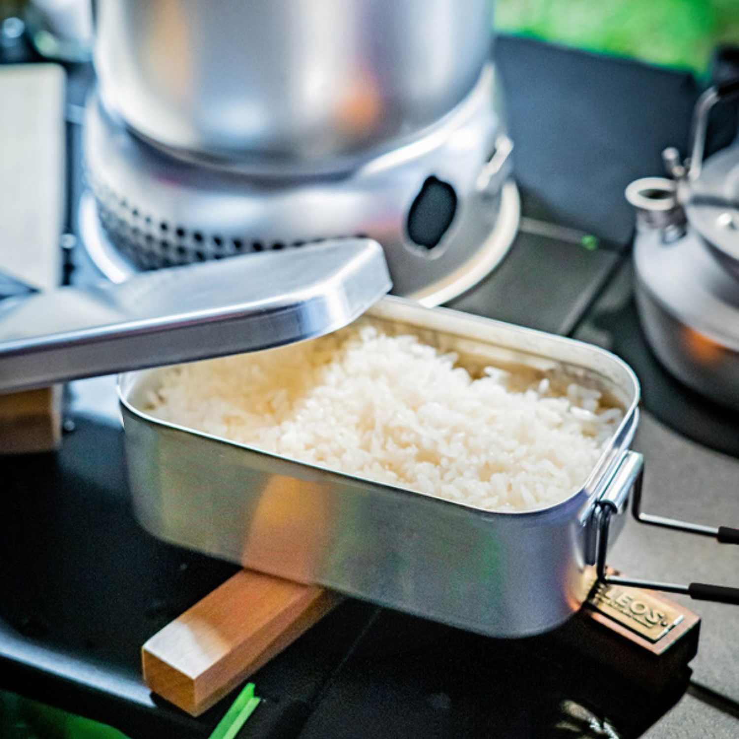 Folding Stove Lunch Box Steaming Rack Combo Set Camping Lunch Box for Picnic Camping Hiking Fishing Mountaineering