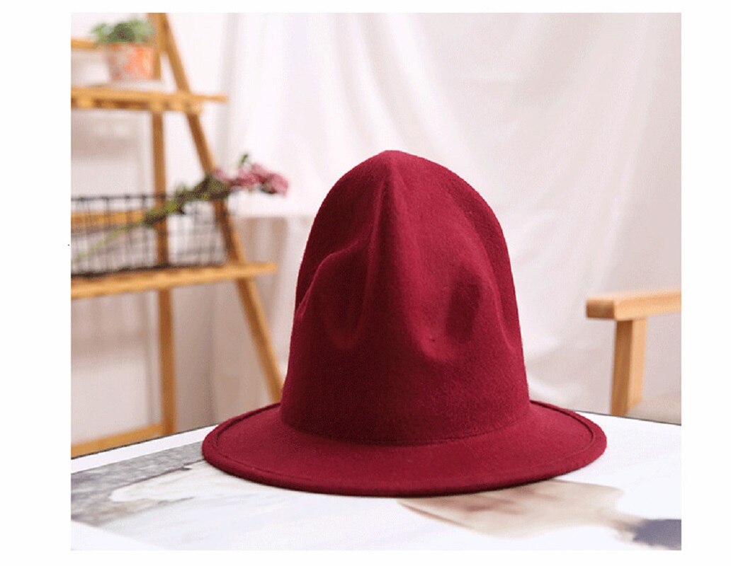 Chapeau fedora en feutre pour hommes et femmes, de , noir, en laine australienne: dark red