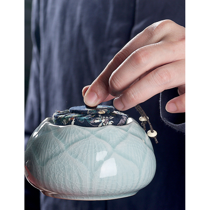 Contenedores de té chinos Vintage, Mini cajas de almacenamiento de cerámica, contenedor Retro sólido de té, organizador de cerámica, lata de té y cena para el hogar