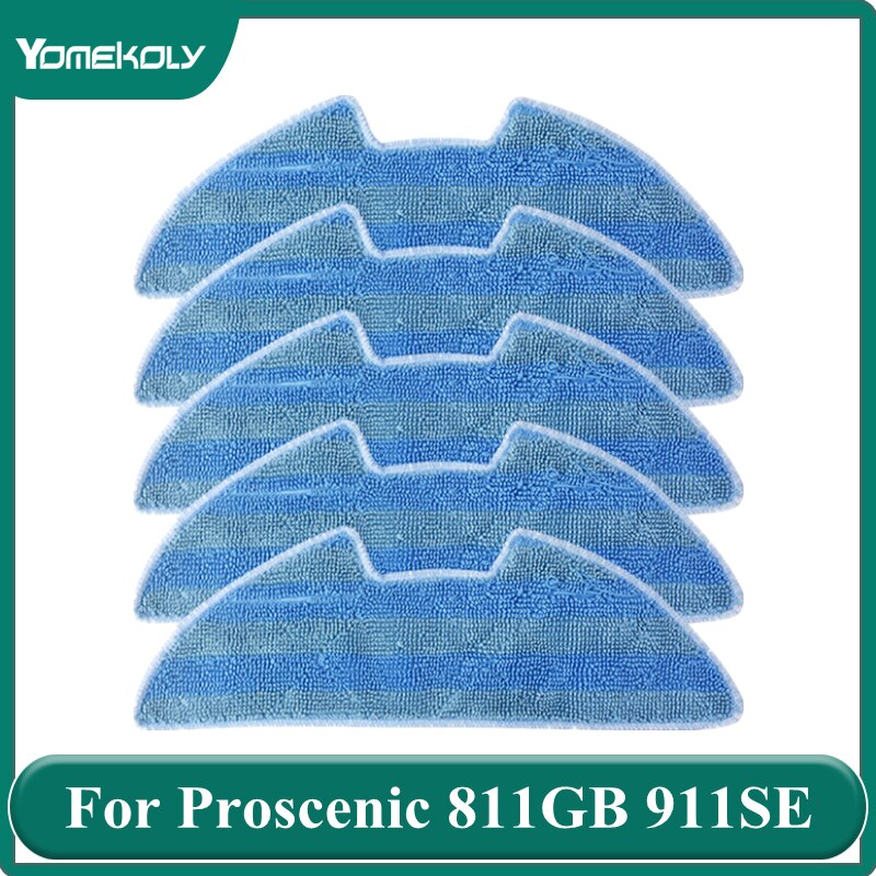 Moping Cloths 5PCS For Proscenic Robot Vacuum Cleaner 811GB 911SE 390T 5PCS Replacement Accessories Parts