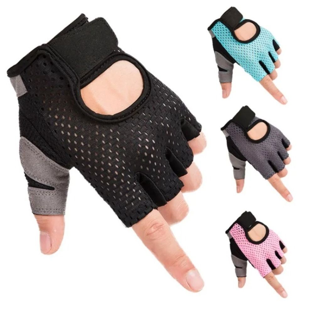 Ademende Workout Handschoenen Gewicht Tillen Vingerloze Gym Fitness Oefening Halve Vinger Handschoenen Voor Powerlifting Vrouwen Mannen