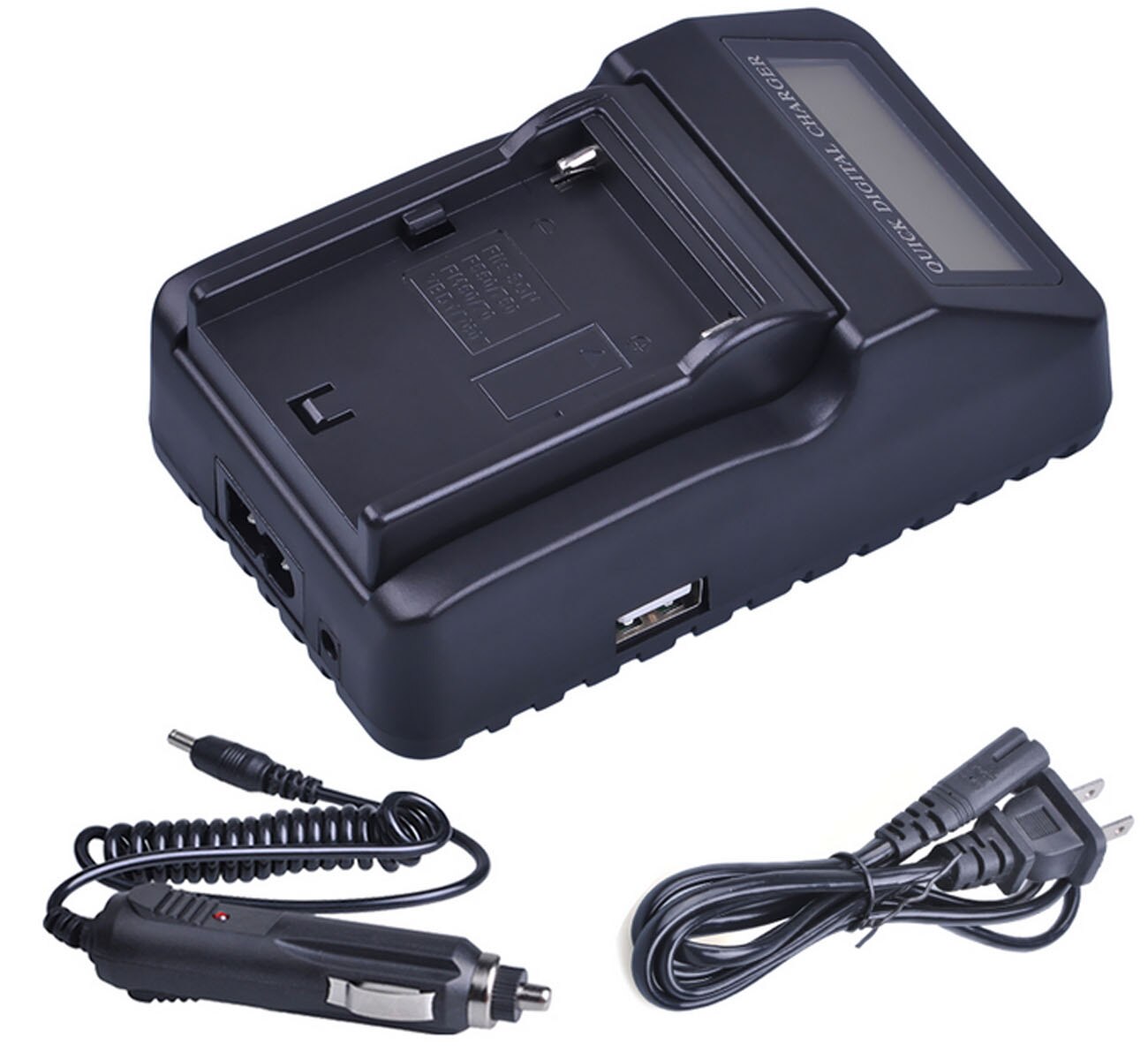 Chargeur de batterie pour Sony DCR-TRV120, TRV130, TRV140, TRV150, TRV210, TRV230, TRV240, TRV250, TRV260, TRV270, TRV280 Handycam caméscope: 1x LCD Quick Charger