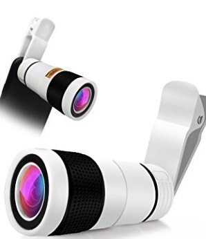 Tongdaytech-lente de cámara para teléfono móvil, telescopio óptico Universal con Zoom 8X, teleobjetivo portátil para Iphone X, 8, 7, Samsung y Huawei: White