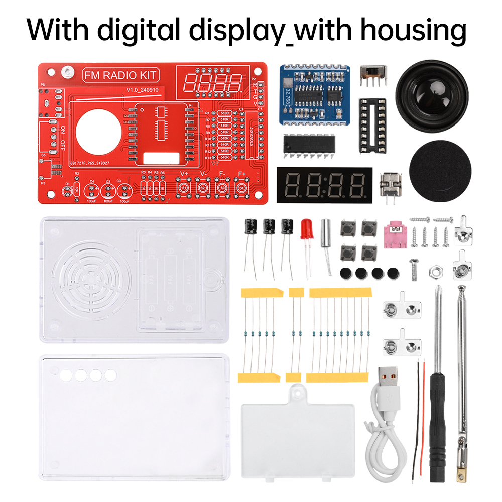 Enkel versjon rda 5807 fm radio elektronisk sett justerbar frekvens 87-108 mhz digitalt display diy sveiseprosjekt øving lodde: Oransje