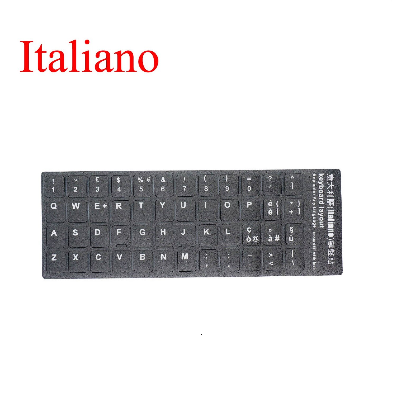 PVC Keyboard Stickers Self-adhesive Cover Sticker Russian Ukraine Arabic English Hebrew Italian Spanish Sticker for Keyboard: MULTI