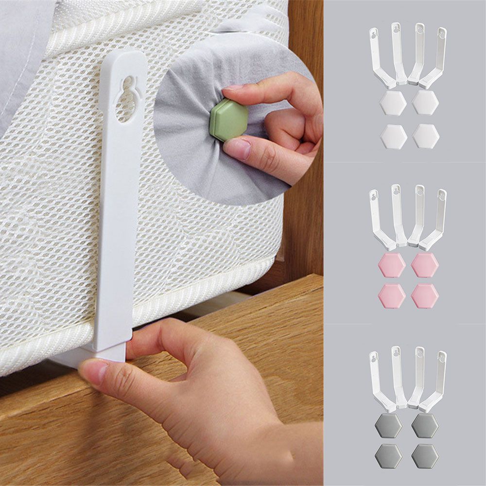 Housse de couette Invisible avec Clip, 4 pièces, couverture de couette simple, drap de lit domestique fixe antidérapant, angle de couverture fixe, boucle fixe sans aiguille
