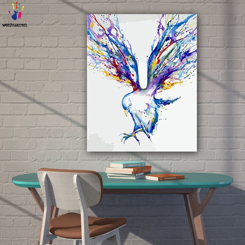 DIY colorings pictures by numbers with colors Colour the birds picture drawing painting by numbers framed Home
