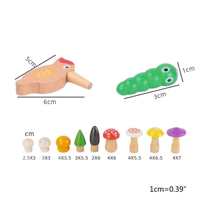 Kleurrijke Kids Magnetische Pull Paddestoel Vogel Vangen Worm Home Puzzel Spel Vroege Onderwijs Speelgoed