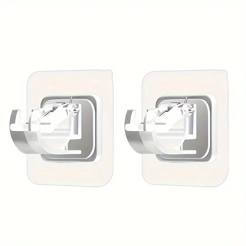 Self Adhesive Hooks Punch-free Curtain Rod Clip Hook Shower Curtain Rod Hanging Holder Household Fixed Clip Hanging Hook Holder: Burgundy