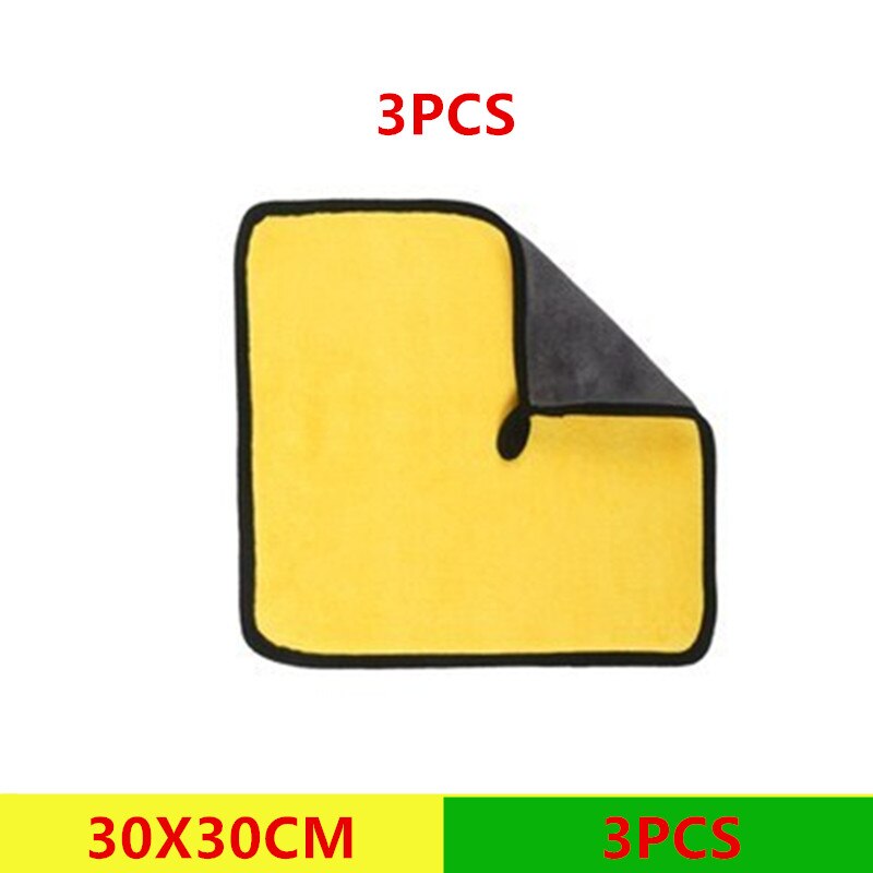 Serviette en microfibre pour lavage de voiture, 3/5/10 pièces, 600g/m2, chiffon de séchage pour peinture: Incolore