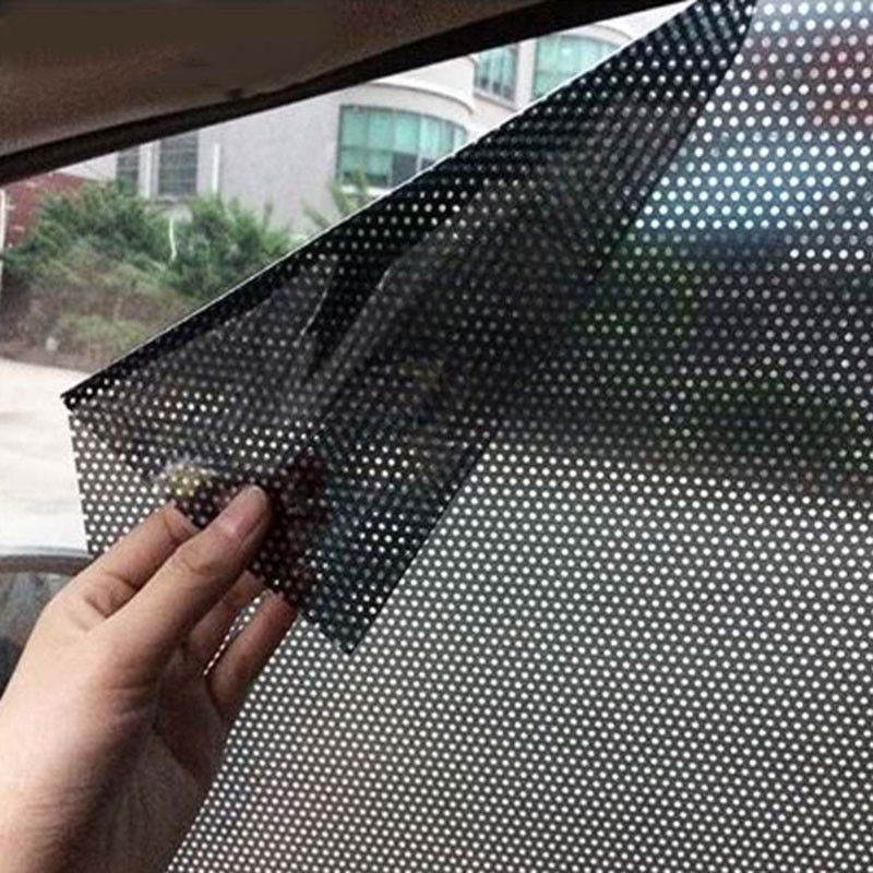 Bil sidevindue mesh film forrude netto solskærm klistermærke uv med små huller beskyttelse 2 stk bil solskærme bagrude dæksel