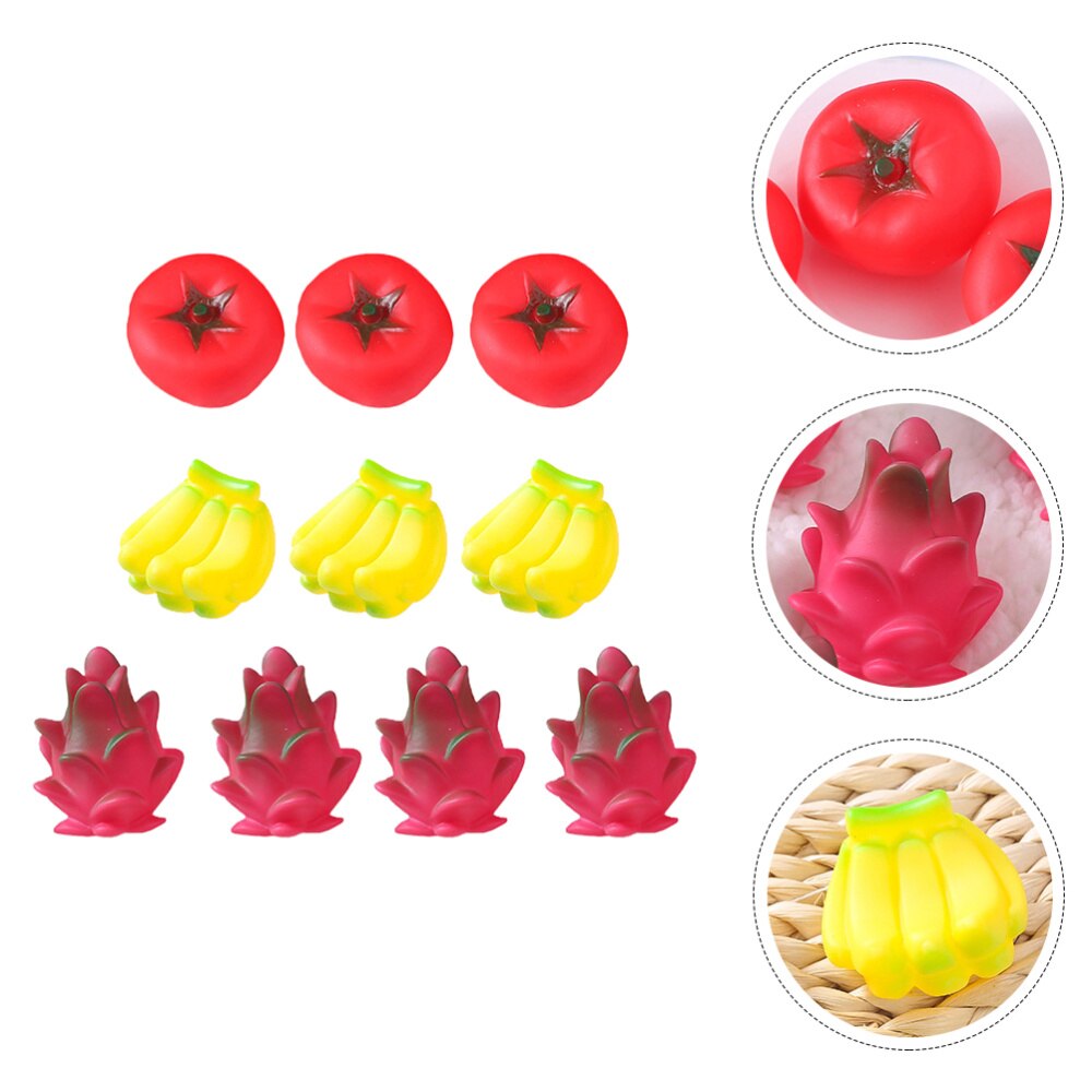 10Pcs Stress Squeeze Voice Speelgoed Gesimuleerde Groenten Fruit Bad (Willekeurige Type): Default Title