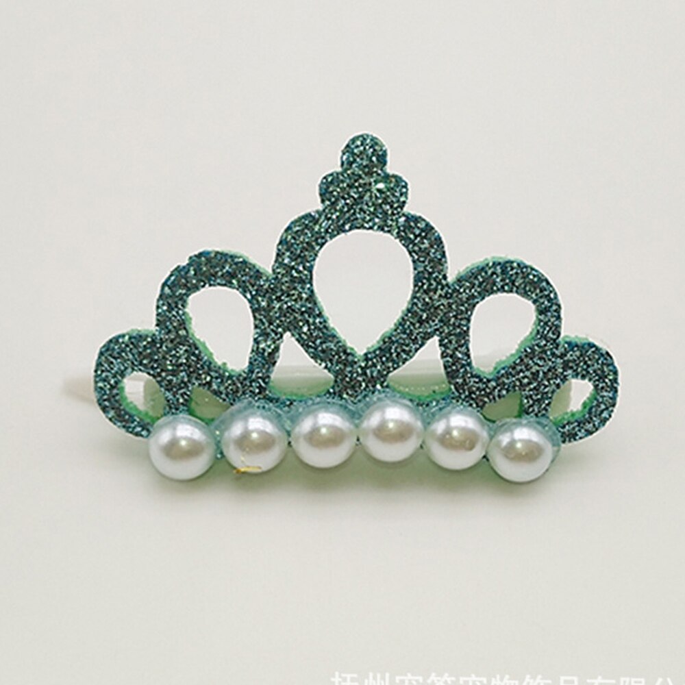Accessoires Yorkshire en forme de couronne en perles pour petits chiens, Clips pour cheveux et chats de toilettage, 1 pièce: B