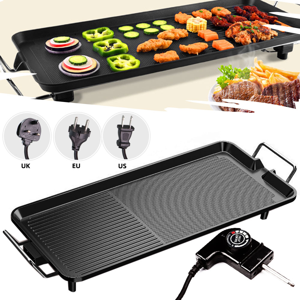 Grelhas elétricas pan coreano churrasco wok máquina de churrasco carne grelhada cozimento temperatura ajustável placa aquecimento casa ao ar livre grill ferramentas