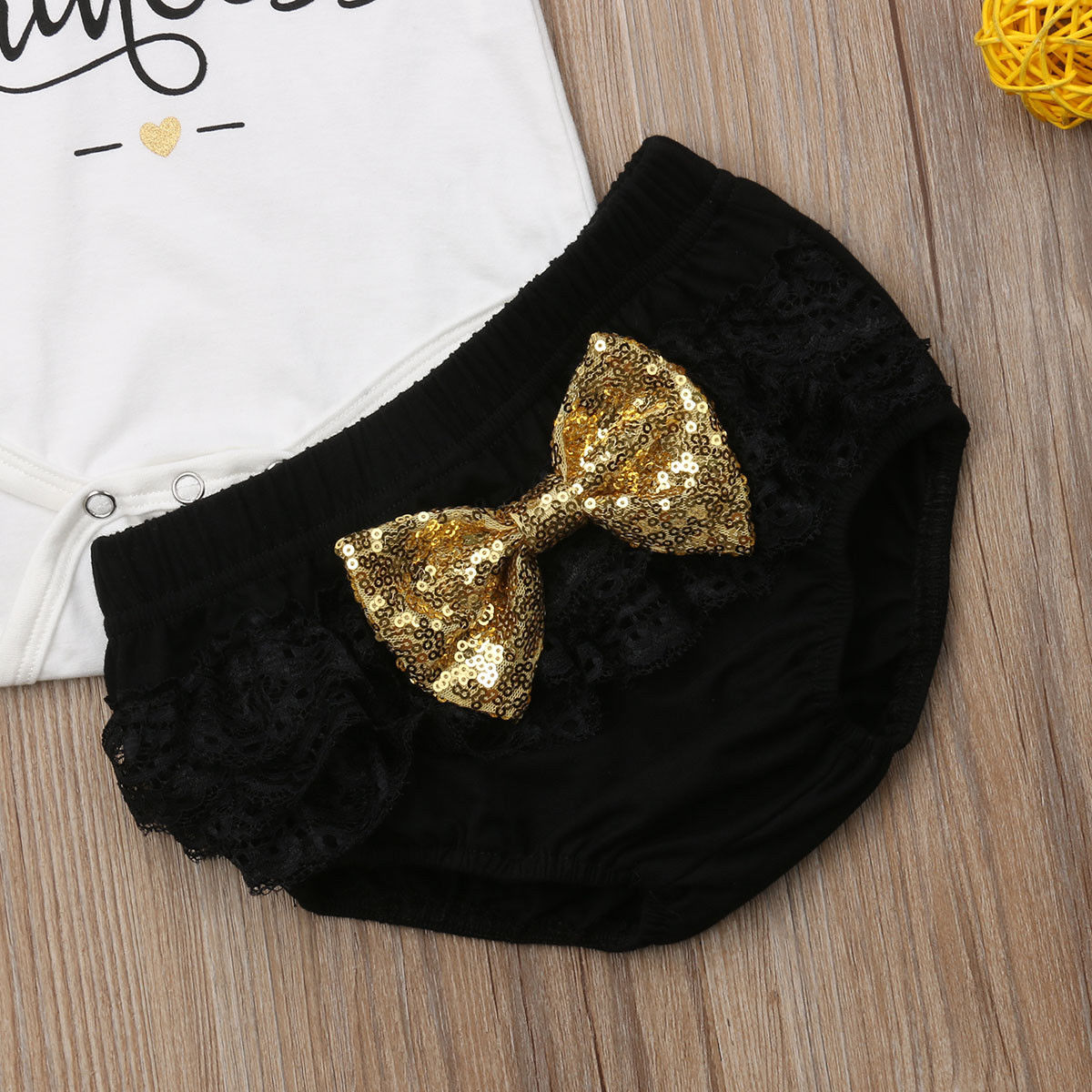 3PCS Baby Girl Outfits Newborn Clothes Kids Tops Girls Bodysuit Shorts Pants Cute Set