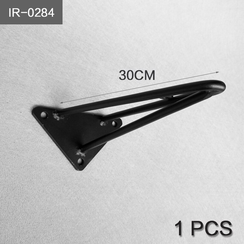 Retro Iron Black Triangle Wall Bracket Fixed Tray Shelf Wood Metal Bracket Wall Shelf for Microwave Hardware Accessories: IR-0284