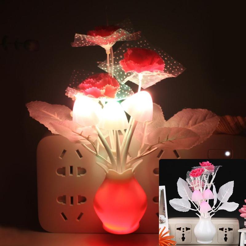 Bambini Colorful Fiore Luci Notturne LED Luminoso SPINA Della Lampada Del sensore Glow in the Dark giocattoli Per Il Bambino camera Da Letto Dei Bambini Di notte Della Lampada