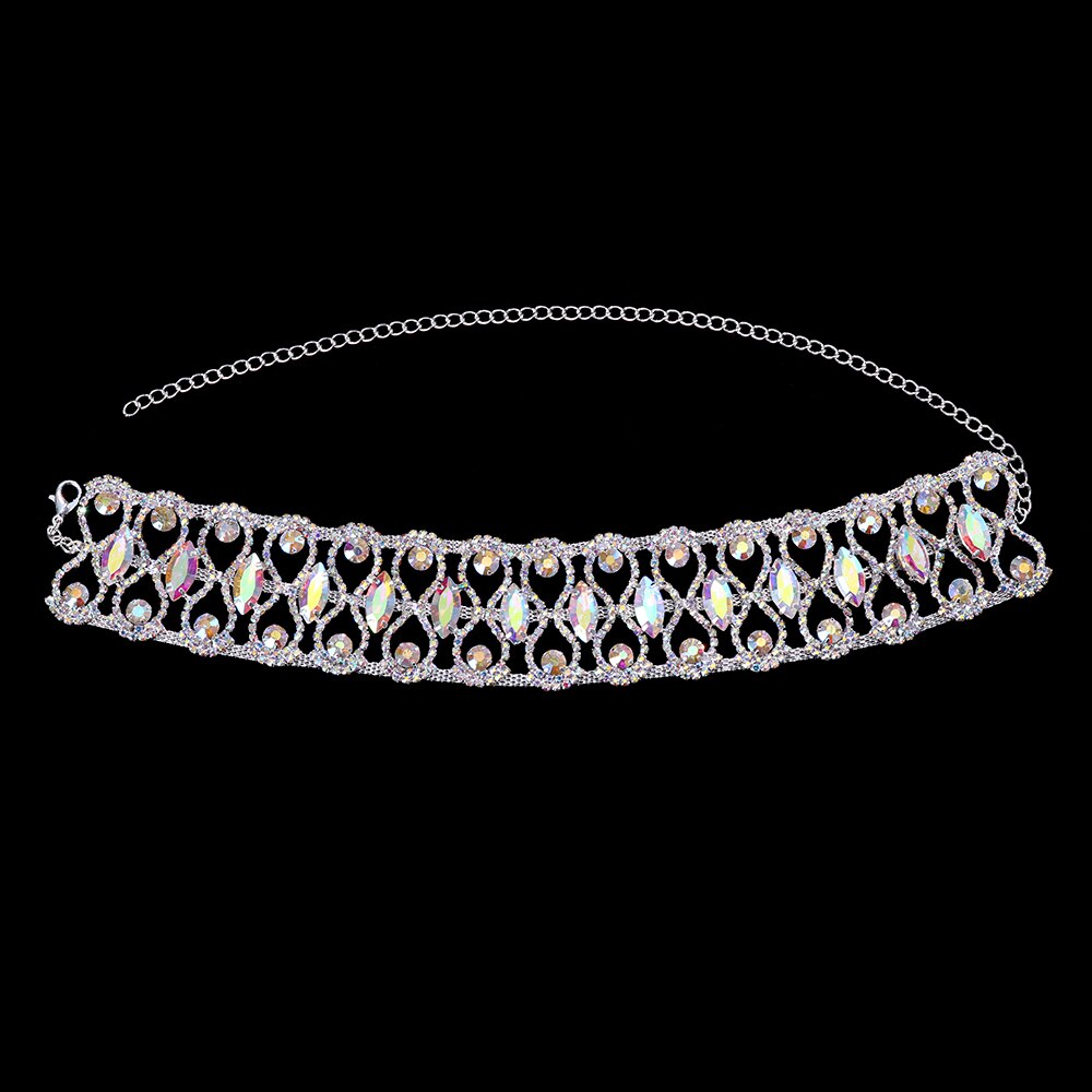 Stonefans collana girocollo con strass in cristallo dorato gioielli da donna dichiarazione collana Hip-Hop uomo Bling ghiacciato 2020 grandi collane: Silver Color