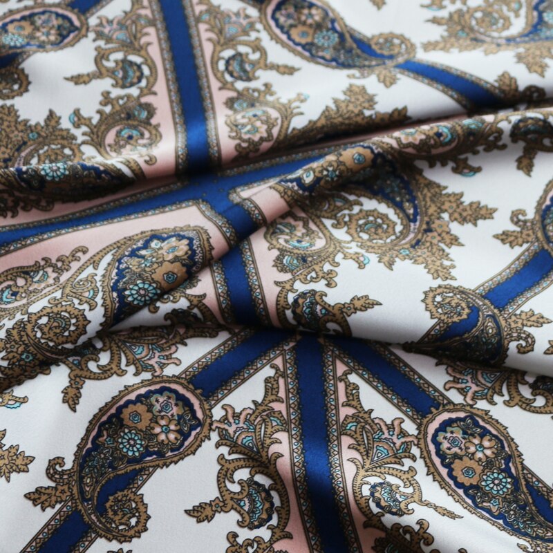 100cm*148cm Polyester Patchwork Dress Scarf Material Ethnic Paisley Fabric Crepe Satin Charmeuse
