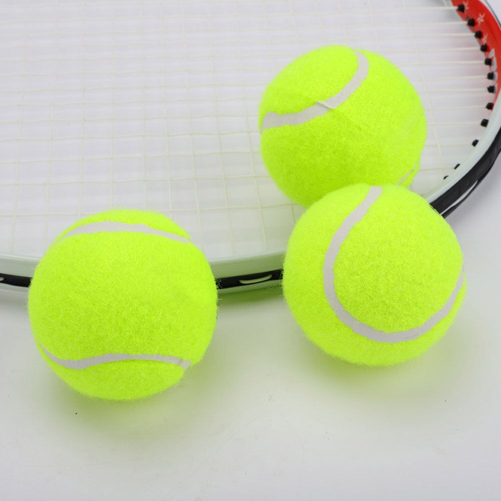 3Pcs Rubber Tennis Ball High Resilience Durable Tennis Practice Ball for School Club Competition Training Exercises