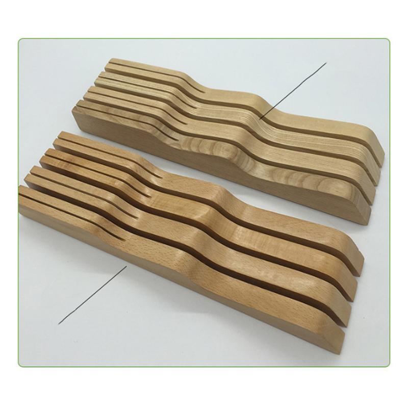Soporte para cuchillos de madera, cajón de almacenamiento para ahorro de espacio, 38,5x10,5x4,5 cm