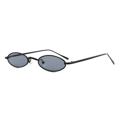 Kleine ovale ultravioletbestendige zonnebril met retro metalen montuur, geelrood, vintage ronde zonnebril, inisex wandelbril: 01