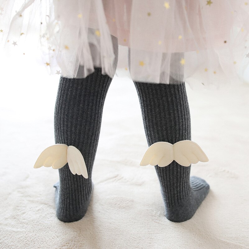 Pantimedias de algodón para niña, pantalones ajustados con cuello de punto, primavera, otoño e invierno, 0-8 años