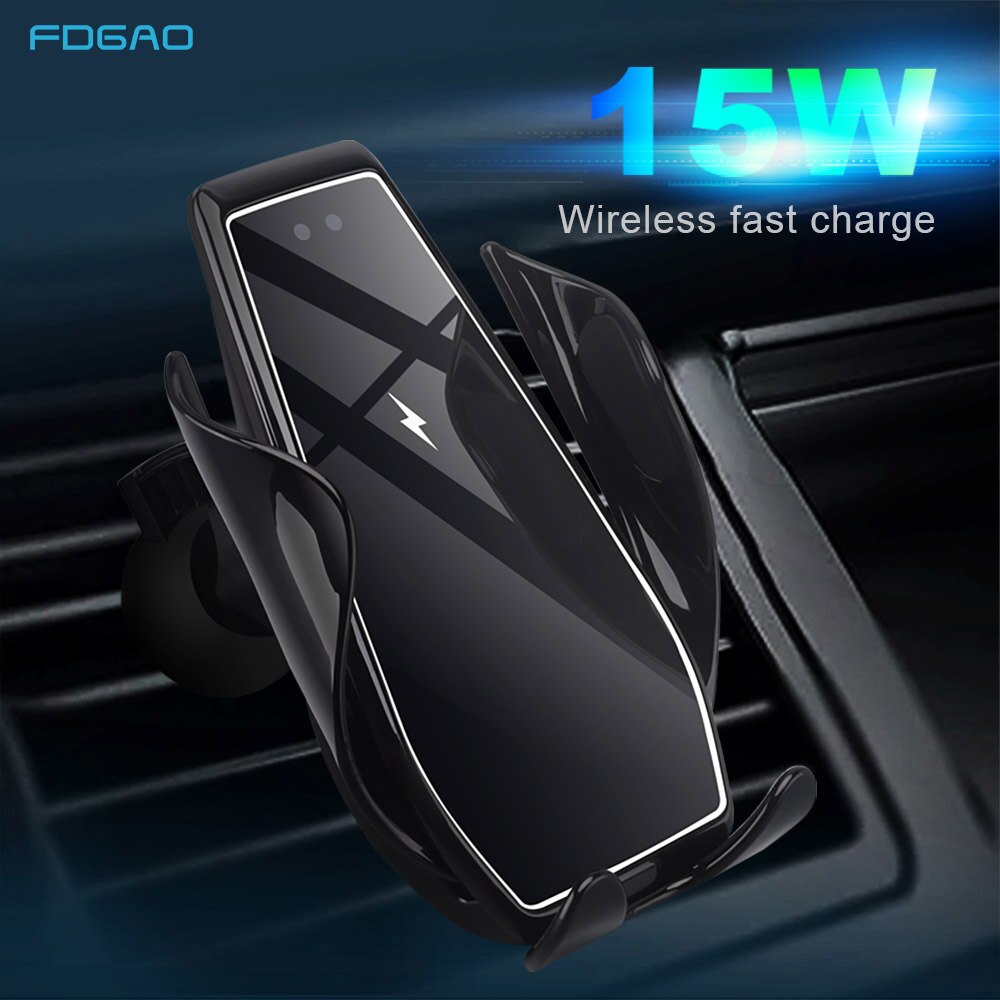 15W Wireless Car Charger Air Vent Qi Automatic Clamp Fast Charge Mount Phone Holder for iPhone 11 XS XR X 8 Samsung S20 S10 S9