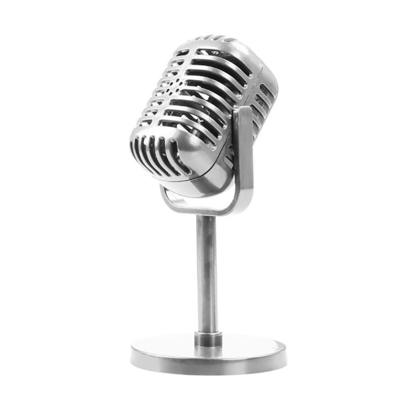 Microphone rétro, décoration de Table, accessoires de Microphone Vintage, modèle pour enfants, jouet de fête, noir/or/argent P9JD