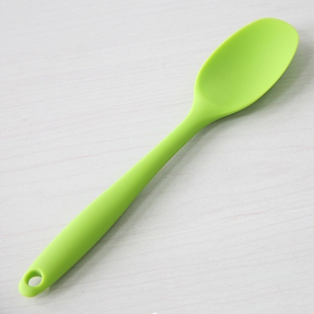 Cuillère Flexible en Silicone résistant à la chaleur, spatule à Long manche, grattoir antiadhésif, cuillères à crème glacée, pelle ustensile de cuisine: green